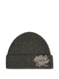 ERDEM ribbed embellished beanie - Grey