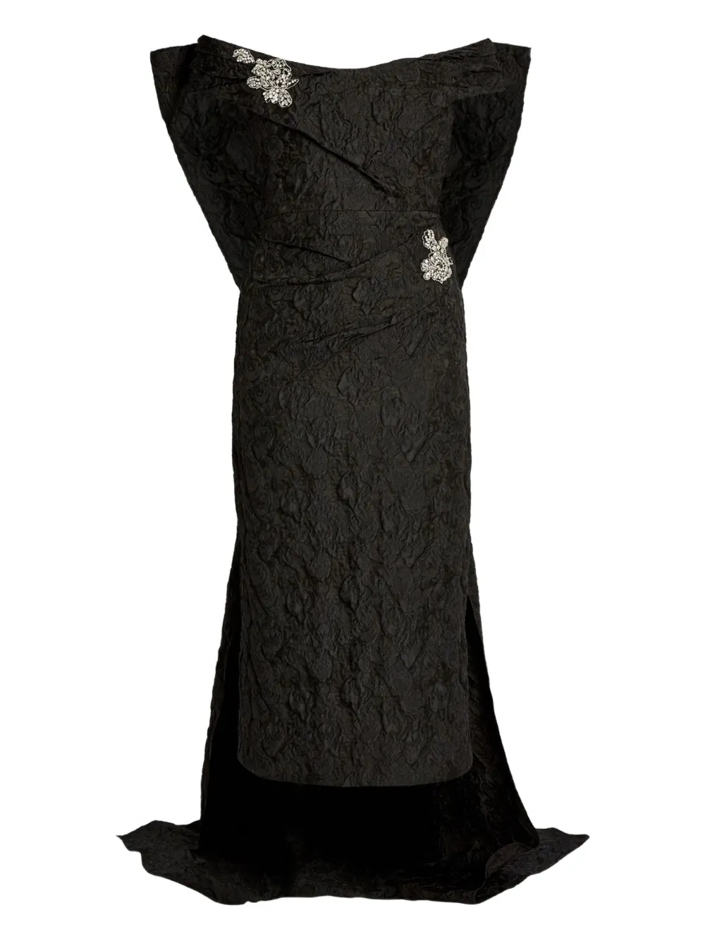 ERDEM Off-shoulder midi-jurk Zwart
