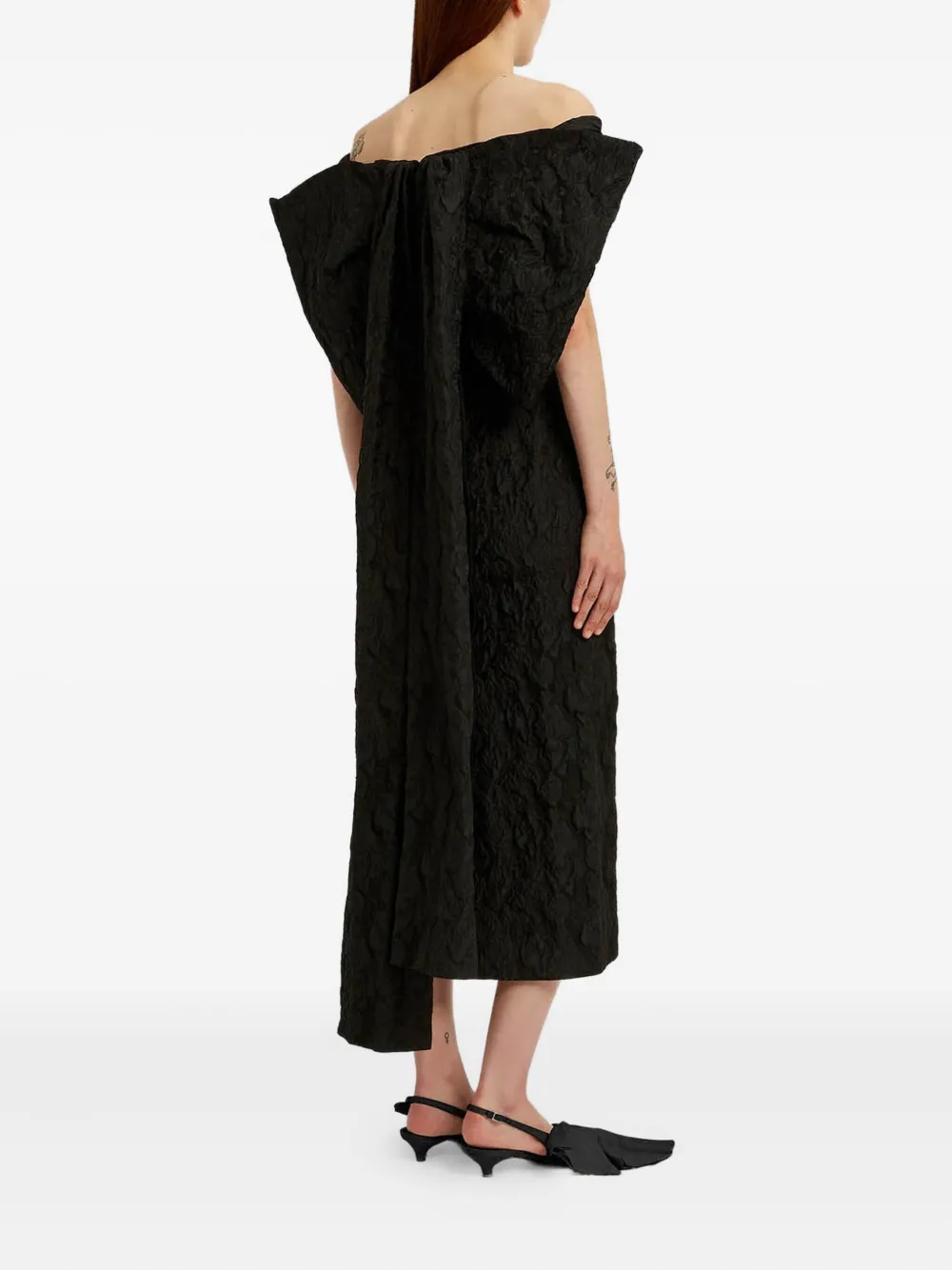 ERDEM Off-shoulder midi-jurk Zwart