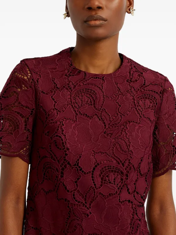 ERDEM floral-lace Mini Dress | Red | FARFETCH