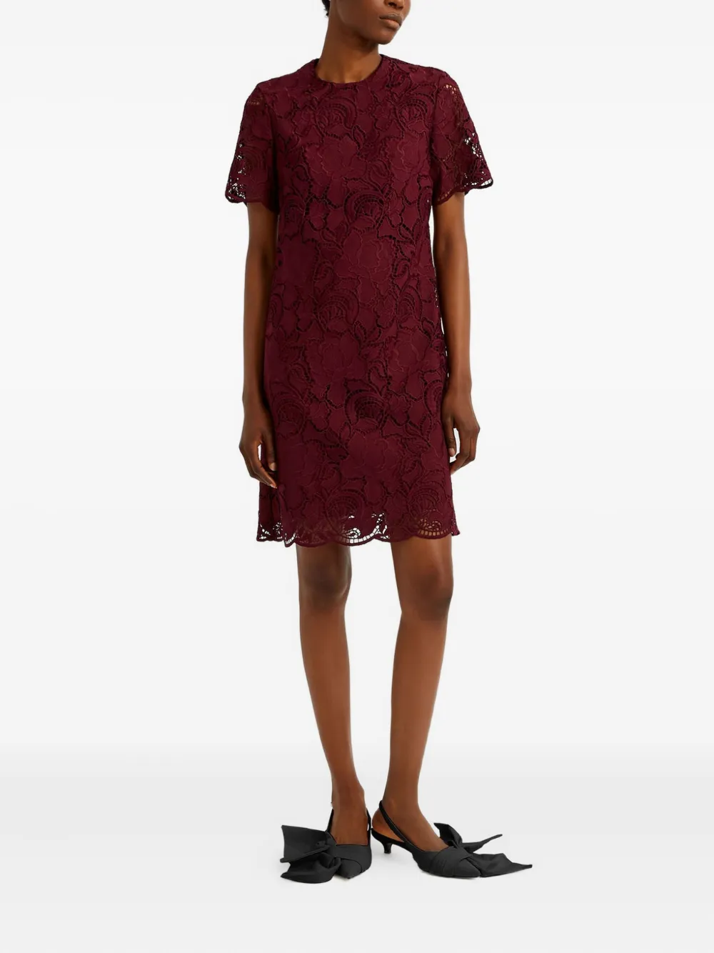 ERDEM Mini-jurk met bloemenkant Rood