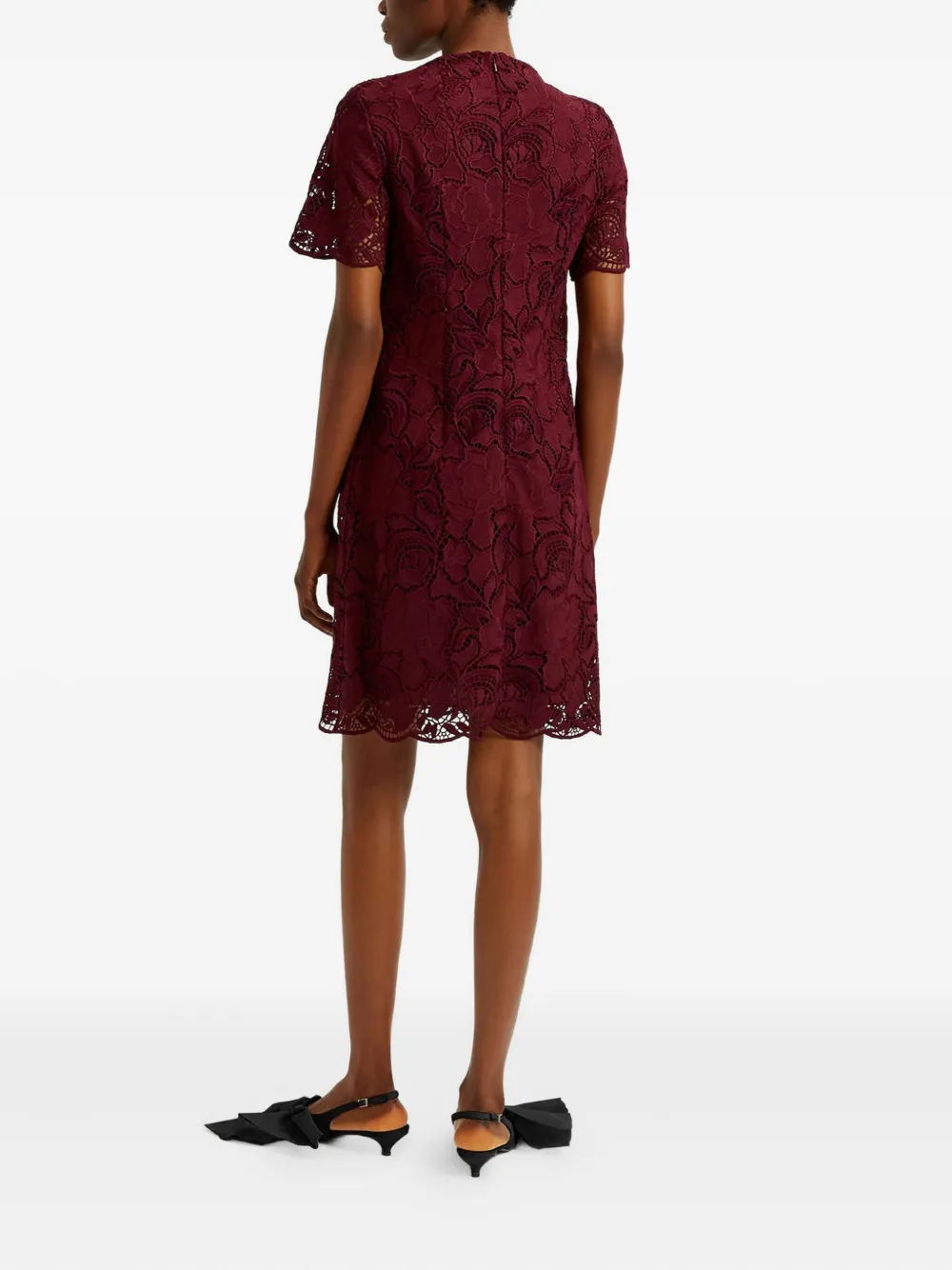 ERDEM Mini-jurk met bloemenkant Rood