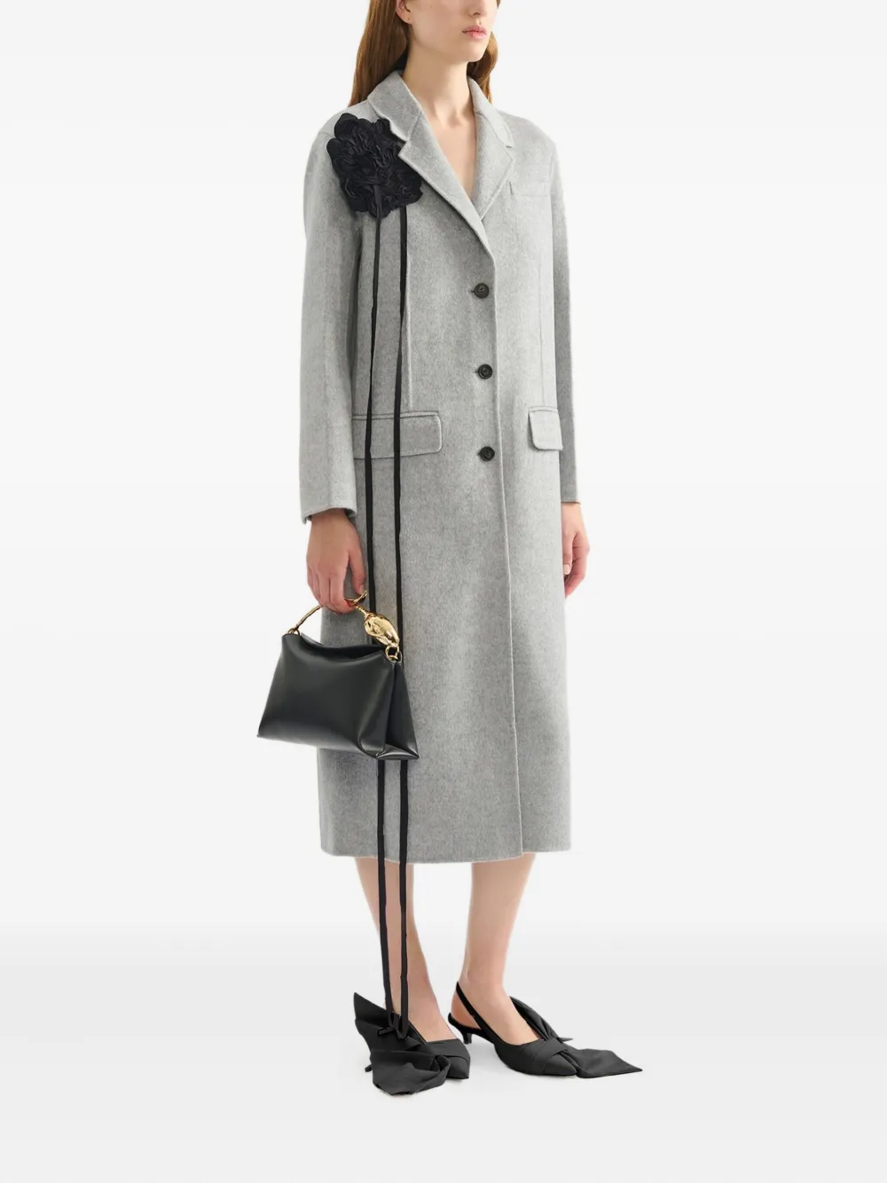 ERDEM Getailleerde jas met bloemapplicatie Grijs