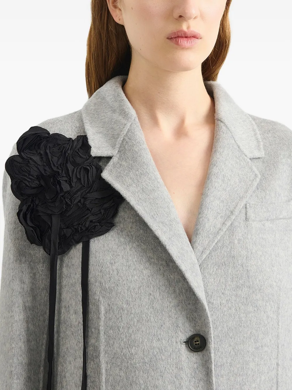 ERDEM Getailleerde jas met bloemapplicatie Grijs