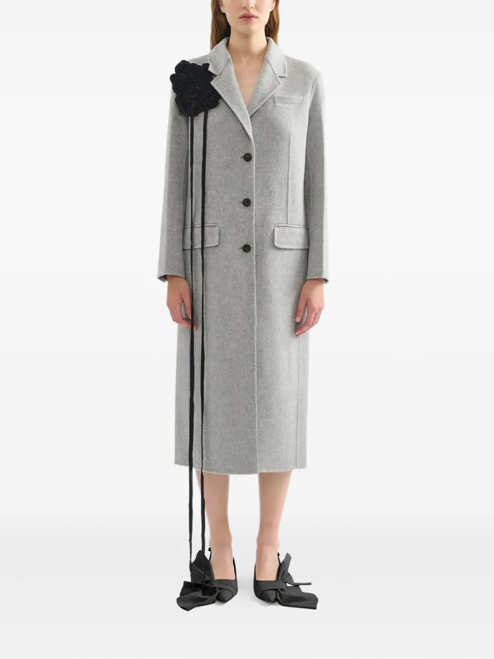 ERDEM floral-appliqué tailored coat | Single Breasted Coats | Image 2
