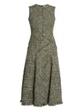 ERDEM tweed sleeveless midi dress - Green