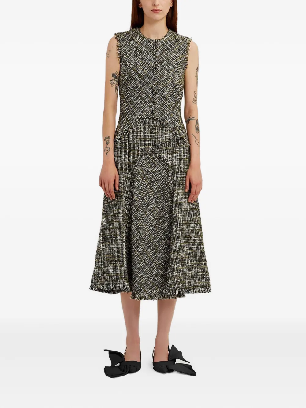 ERDEM Mouwloze mini-jurk Groen