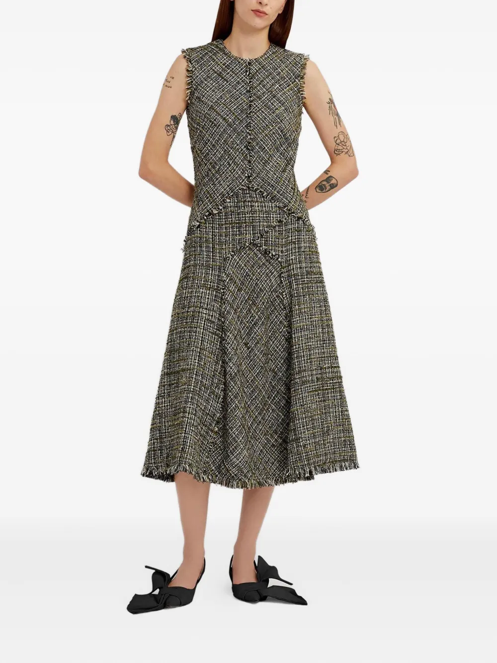 ERDEM Mouwloze mini-jurk Groen