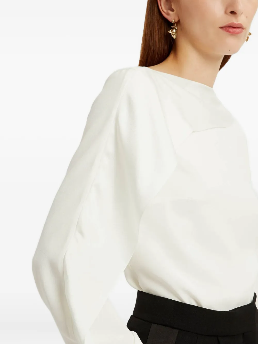 ERDEM Top met ruches Beige