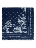 ERDEM floral-tree print scarf - Blue