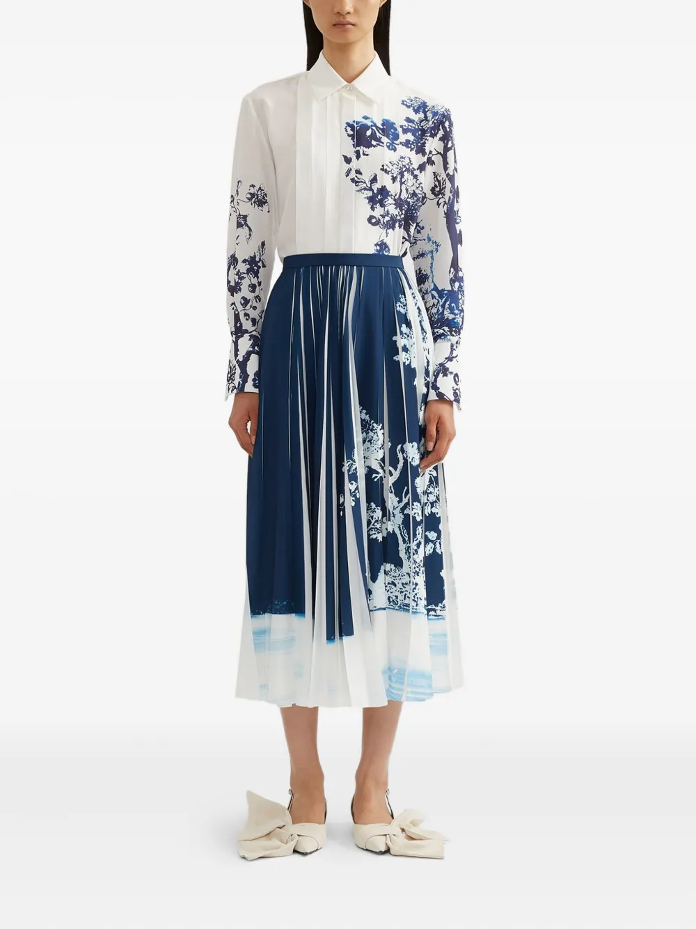 ERDEM midi pleated tree-print skirt | Pleated Skirts | Image 2