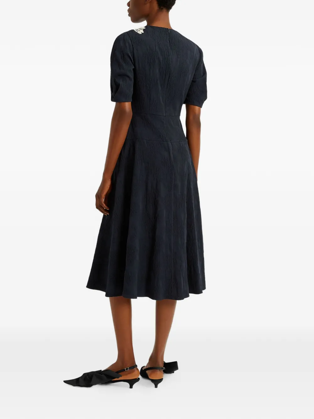 ERDEM Jurk met geborduurde bloemen Blauw
