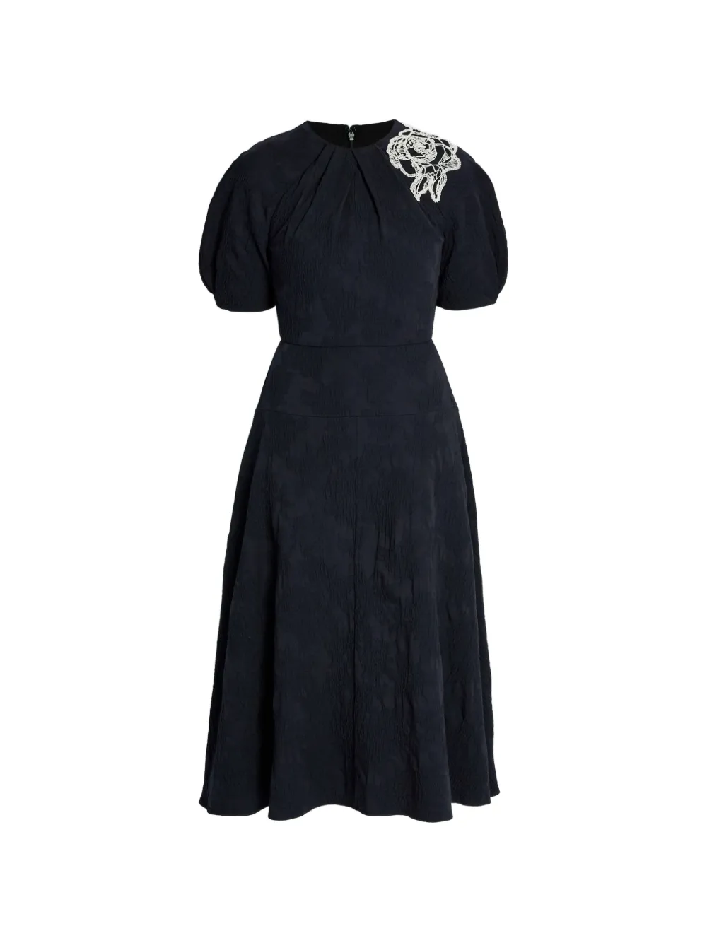 ERDEM Abito con ricamo a fiori - Nero