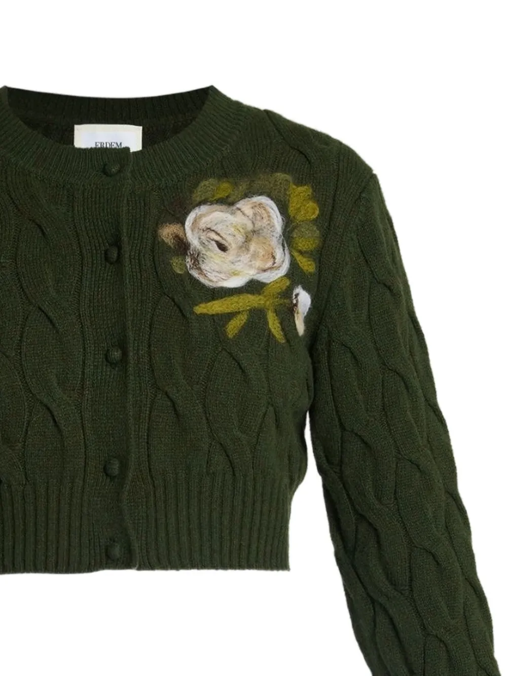ERDEM cable-knit flower-embellishment cardigan | Cardigans | Image 2