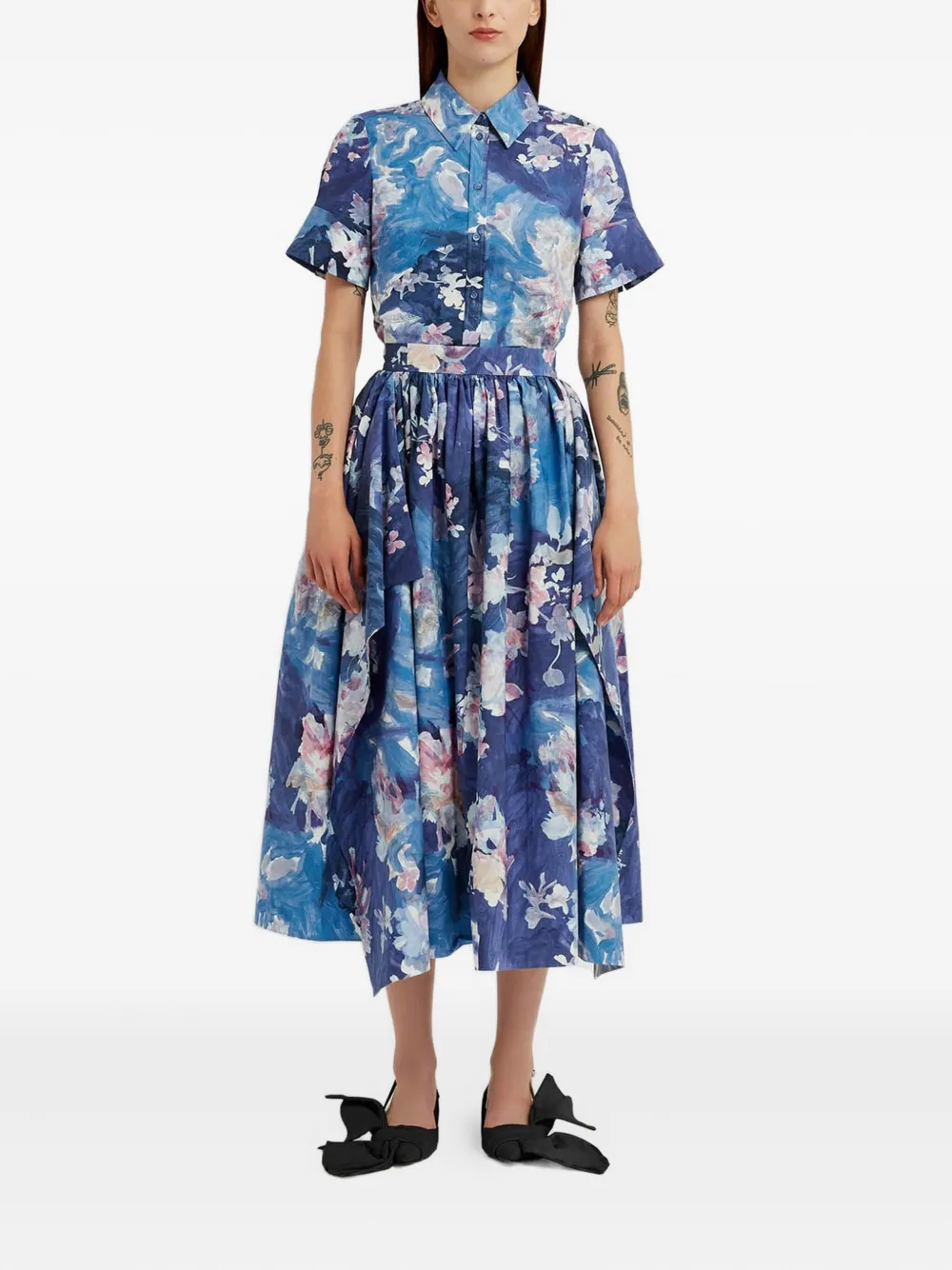 ERDEM Blouse met bloemenprint Blauw