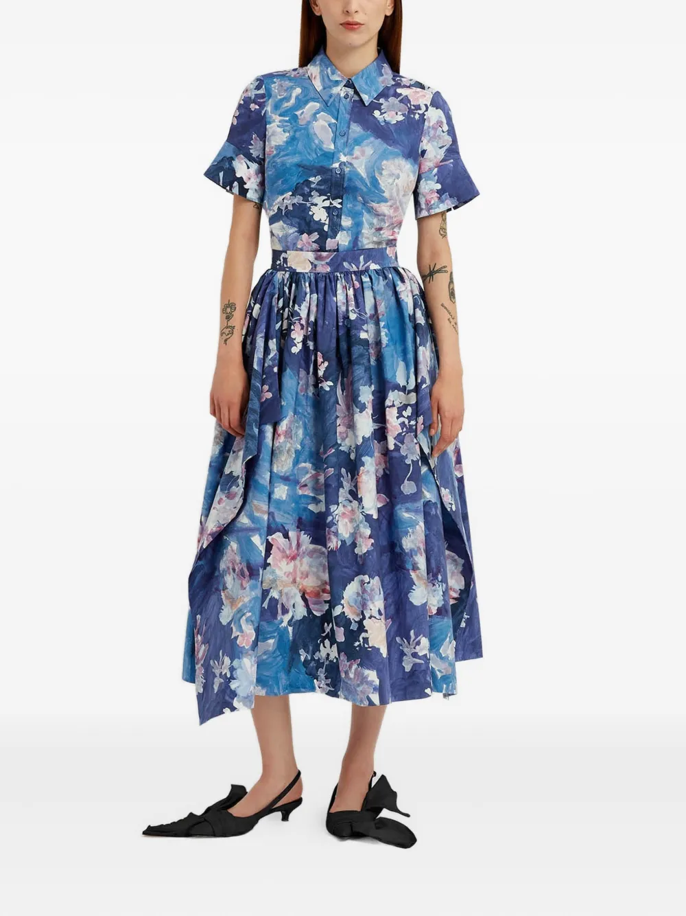 ERDEM Blouse met bloemenprint Blauw