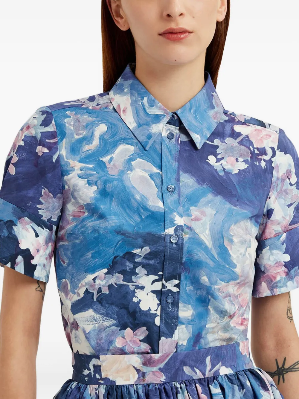 ERDEM Blouse met bloemenprint Blauw