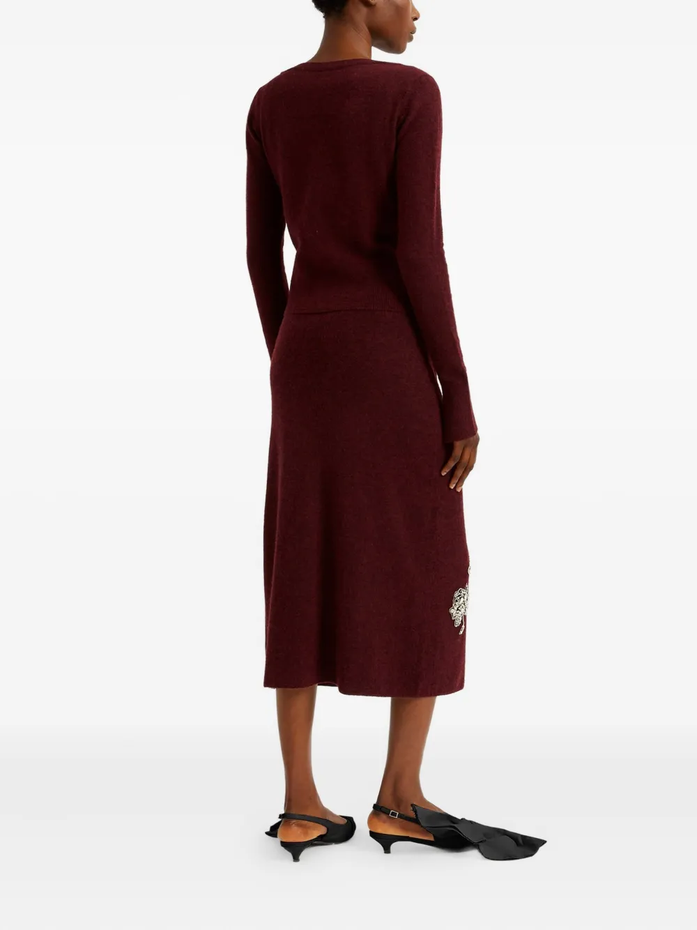 ERDEM embellished midi skirt Rood