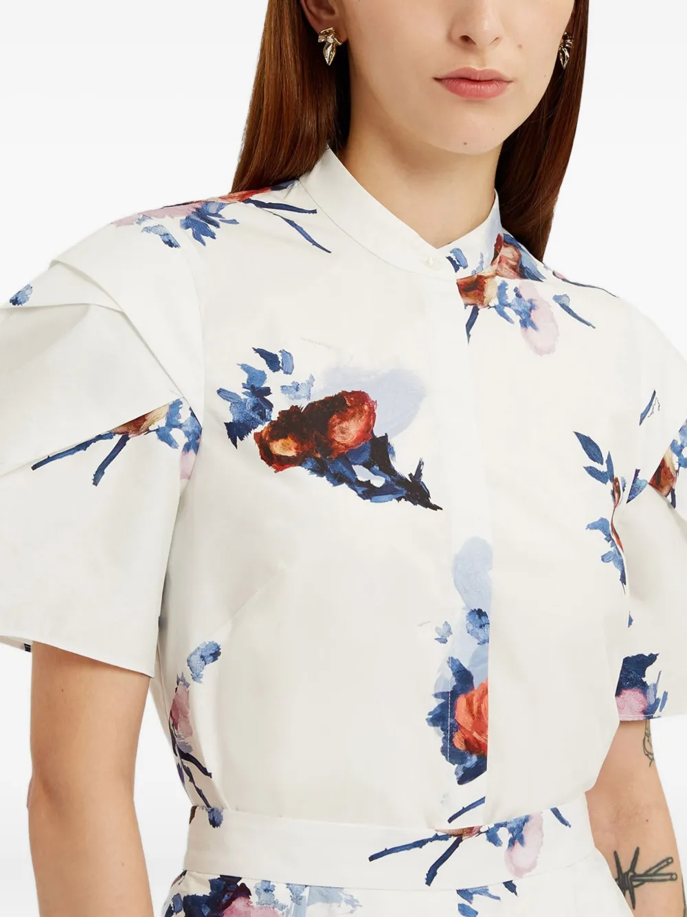 ERDEM Blouse met bloemenprint Wit
