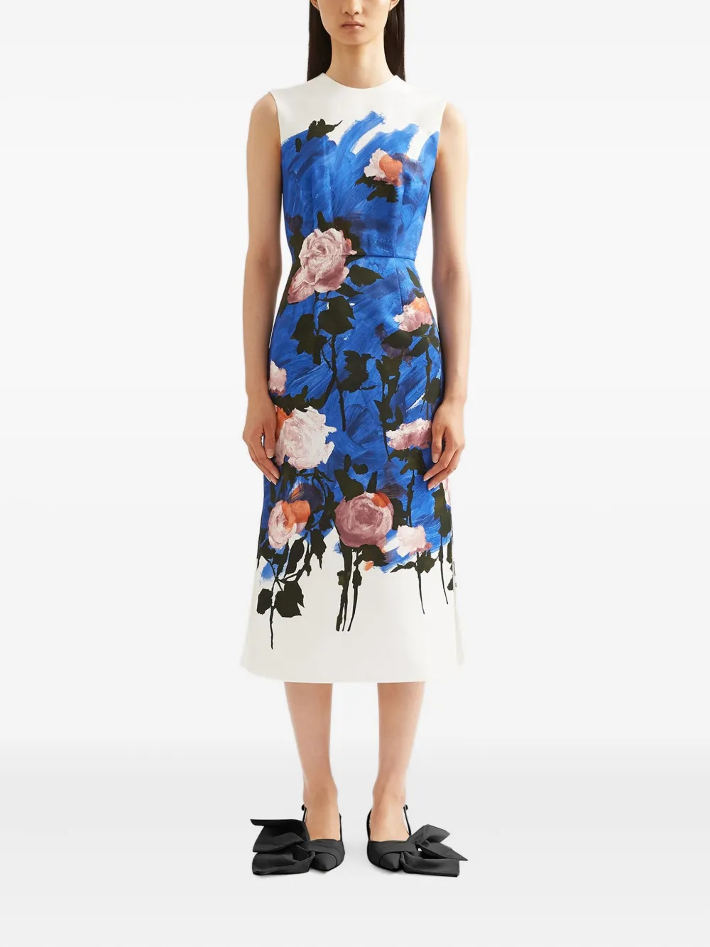 ERDEM Maxi-jurk met bloemenprint Blauw