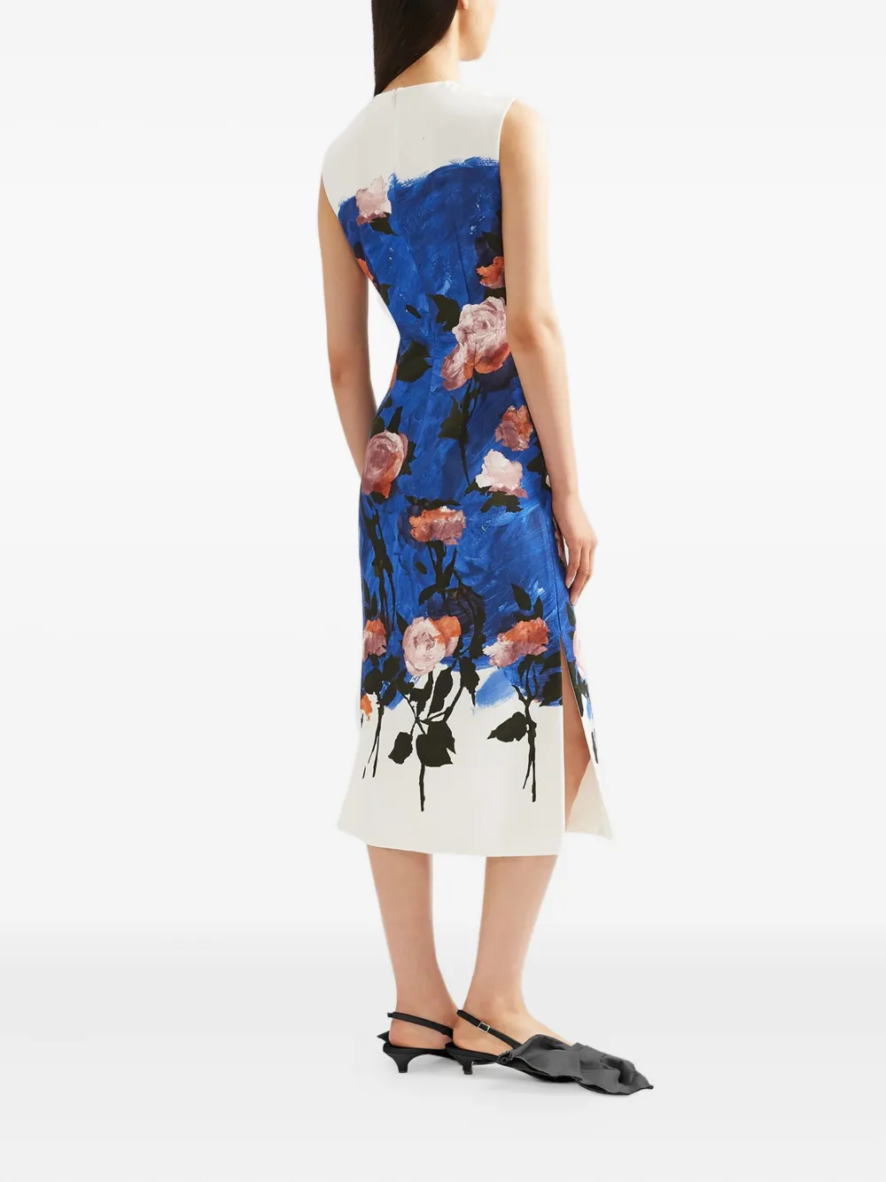 ERDEM Maxi-jurk met bloemenprint Blauw