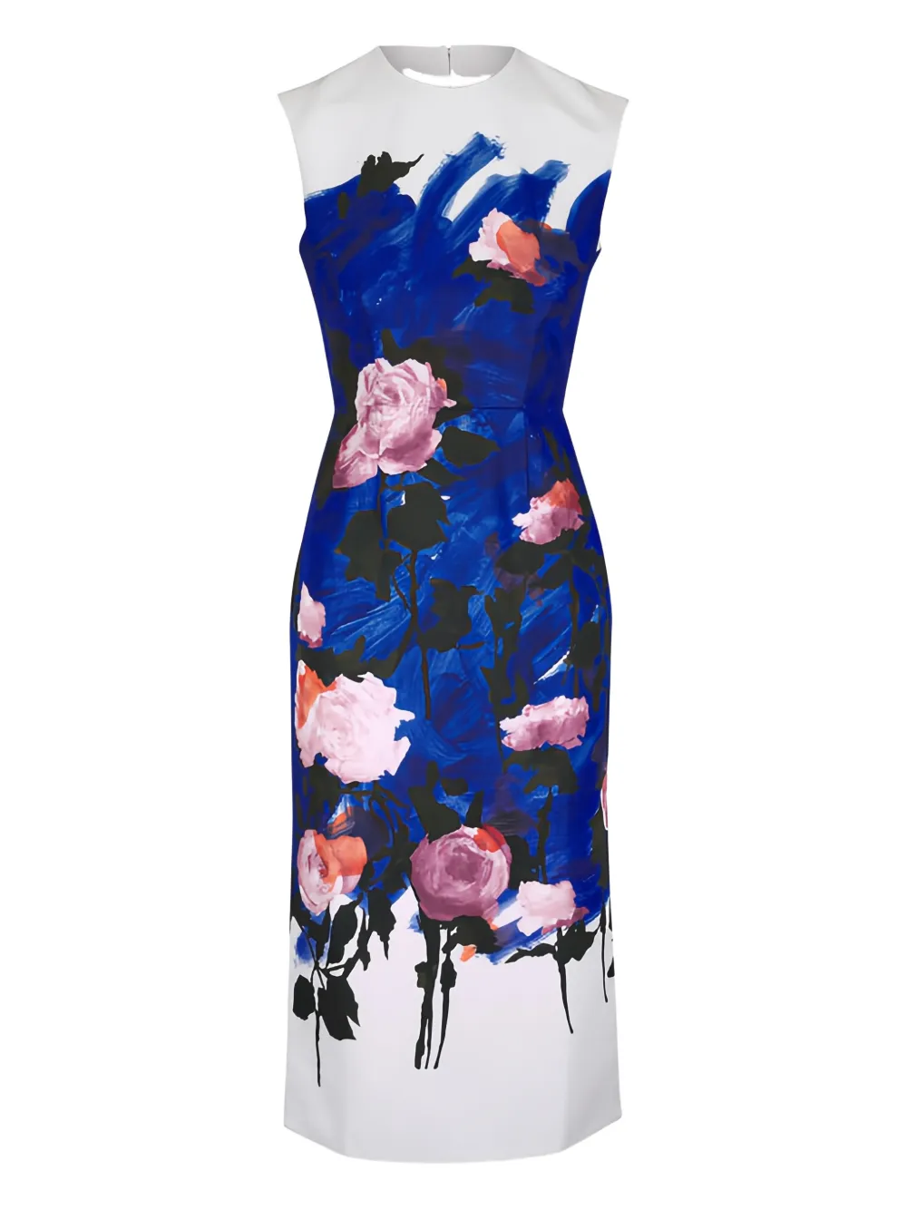 ERDEM Abito lungo con stampa a fiori - Blu