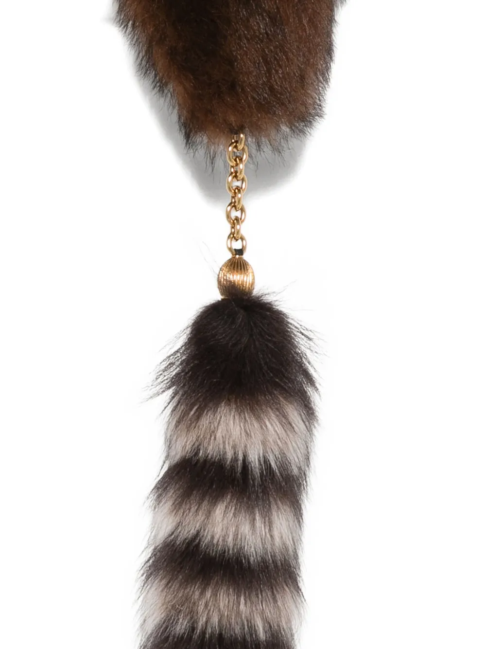 Chloé Embellished Shearling Scarf In Brown