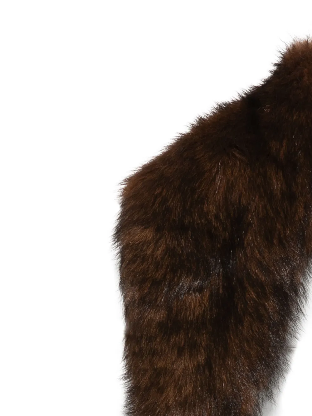 Chloé Embellished Shearling Scarf In Brown