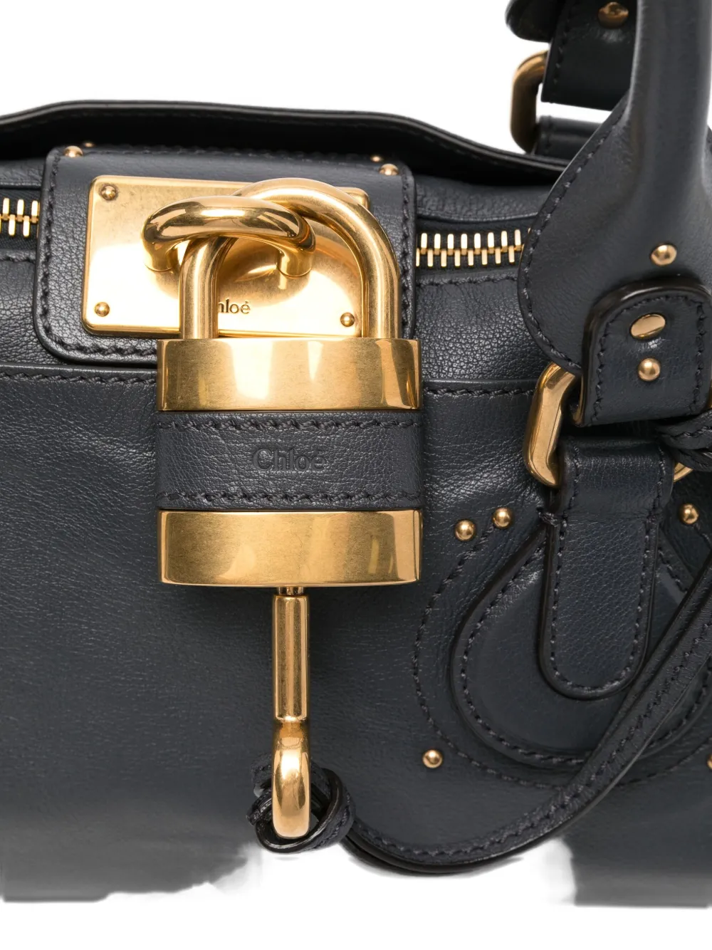 Chloé Paddington Leather Shoulder Bag In Blue