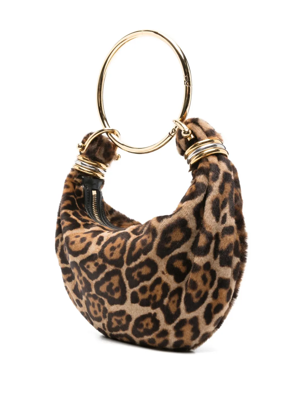  Chloé Bracelet-handle Shearling Shoulder Bag - Brown 
