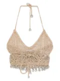 Rabanne halterneck embellished top - Gold