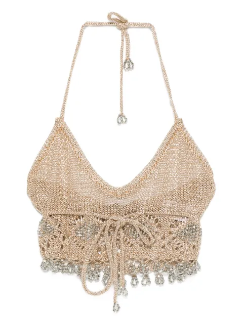 Rabanne halterneck embellished top 