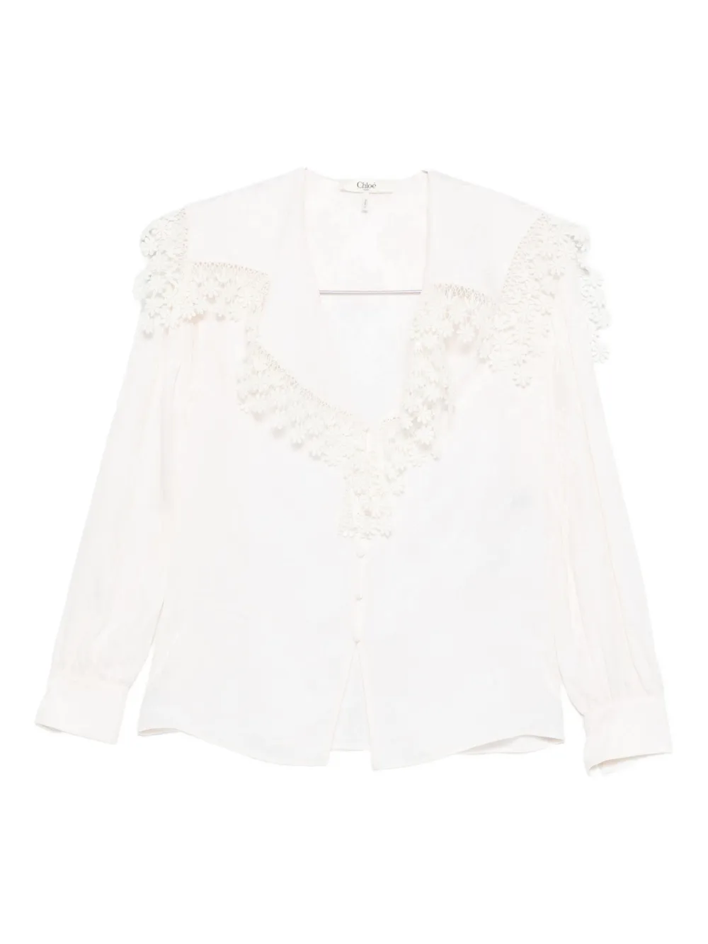 Chloé Floral-lace Shirt In White