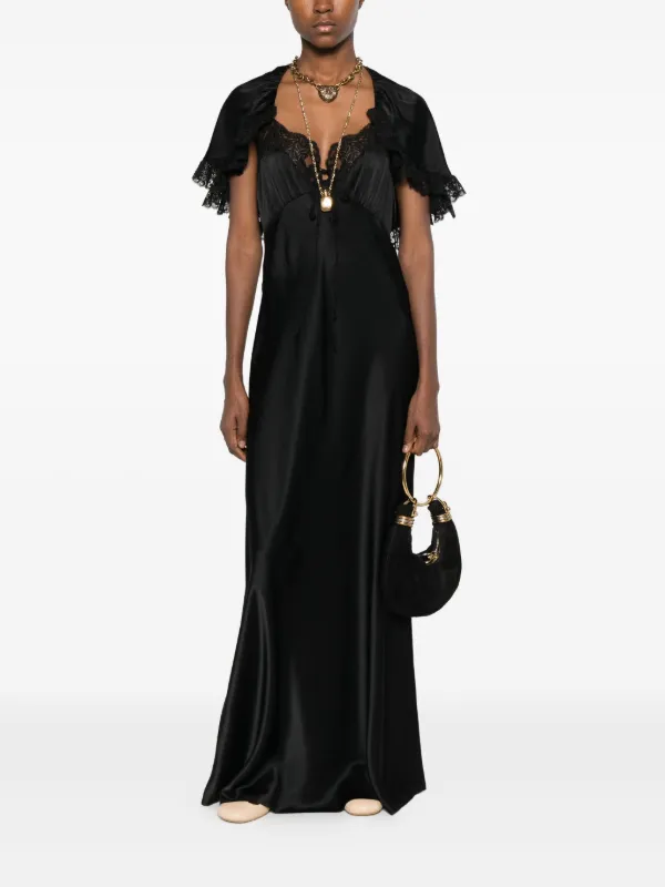 Chloé lace-cape Maxi Dress Black FARFETCH JO