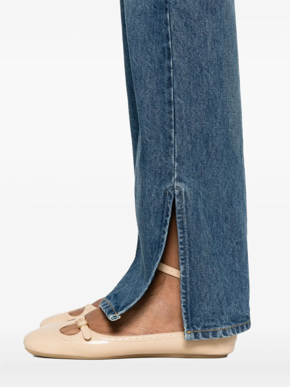 Chloé Straight jeans met split Blauw