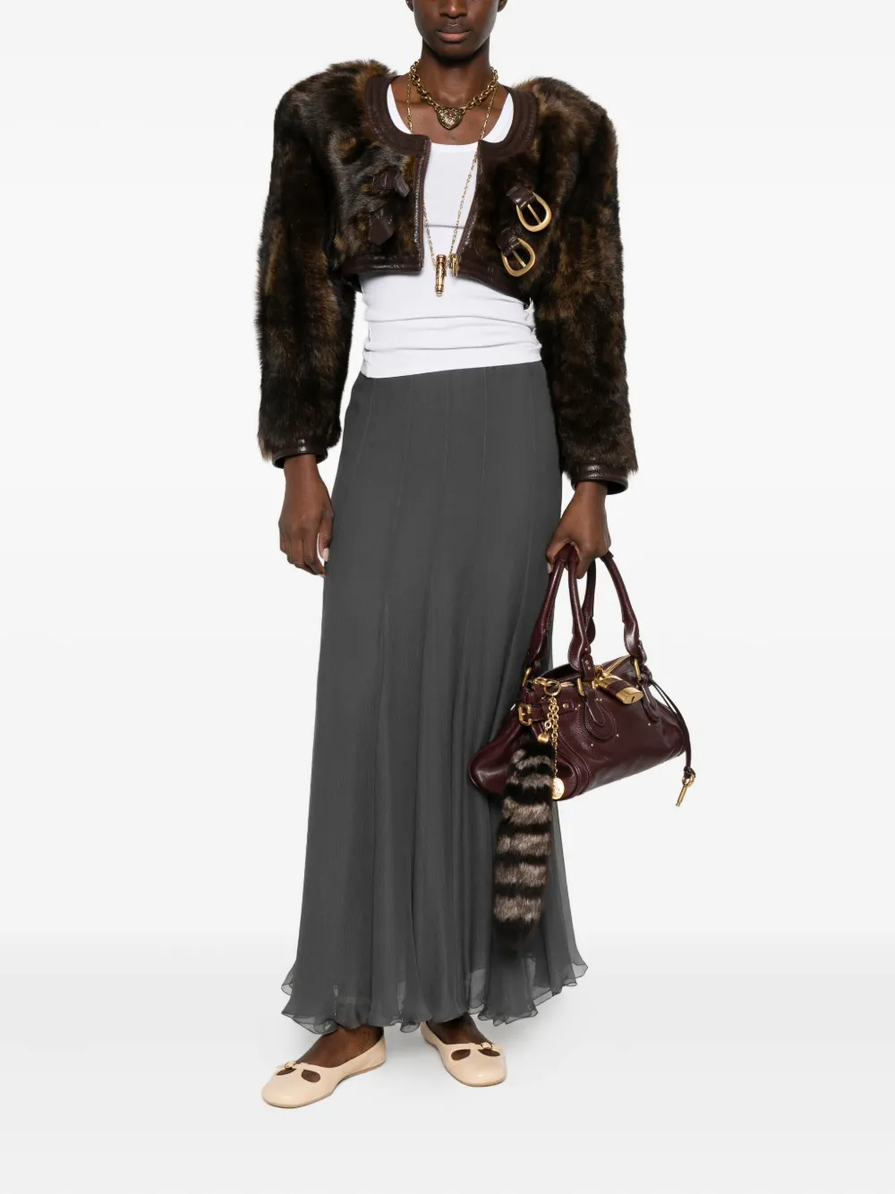 Chloé Pleated Maxi Skirt In Multi
