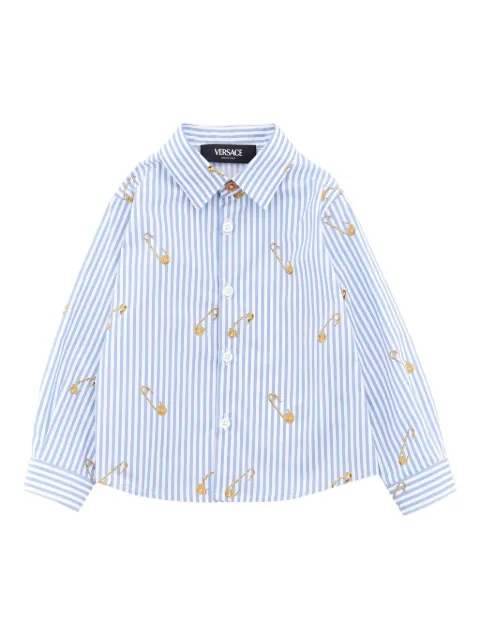 Versace Kids striped safety-pin shirt