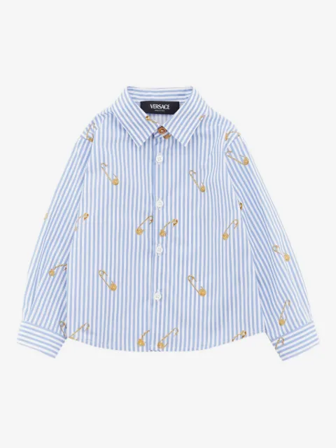 Versace Kids striped safety-pin shirt