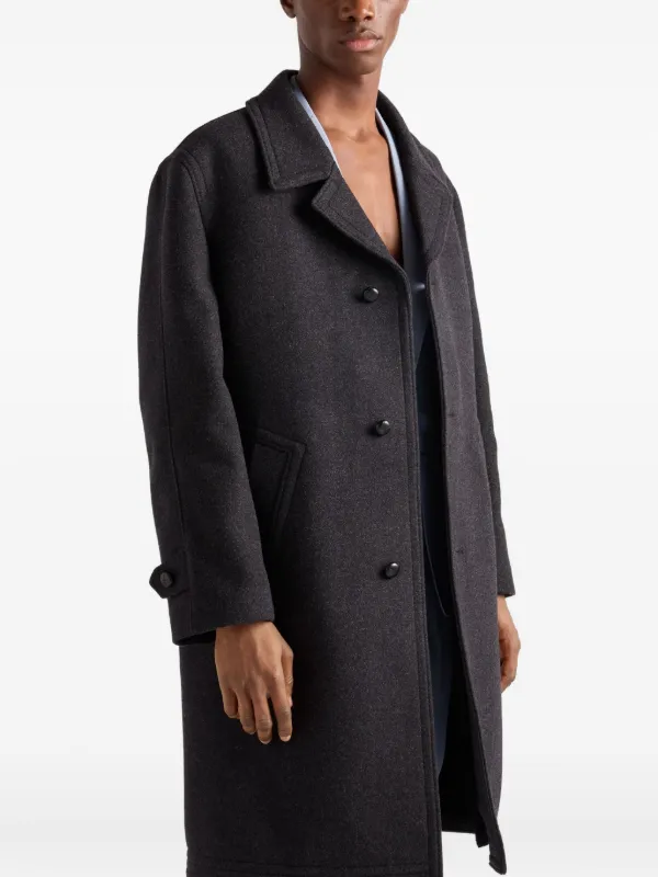 Prada Wool Coat | Grey | FARFETCH PL