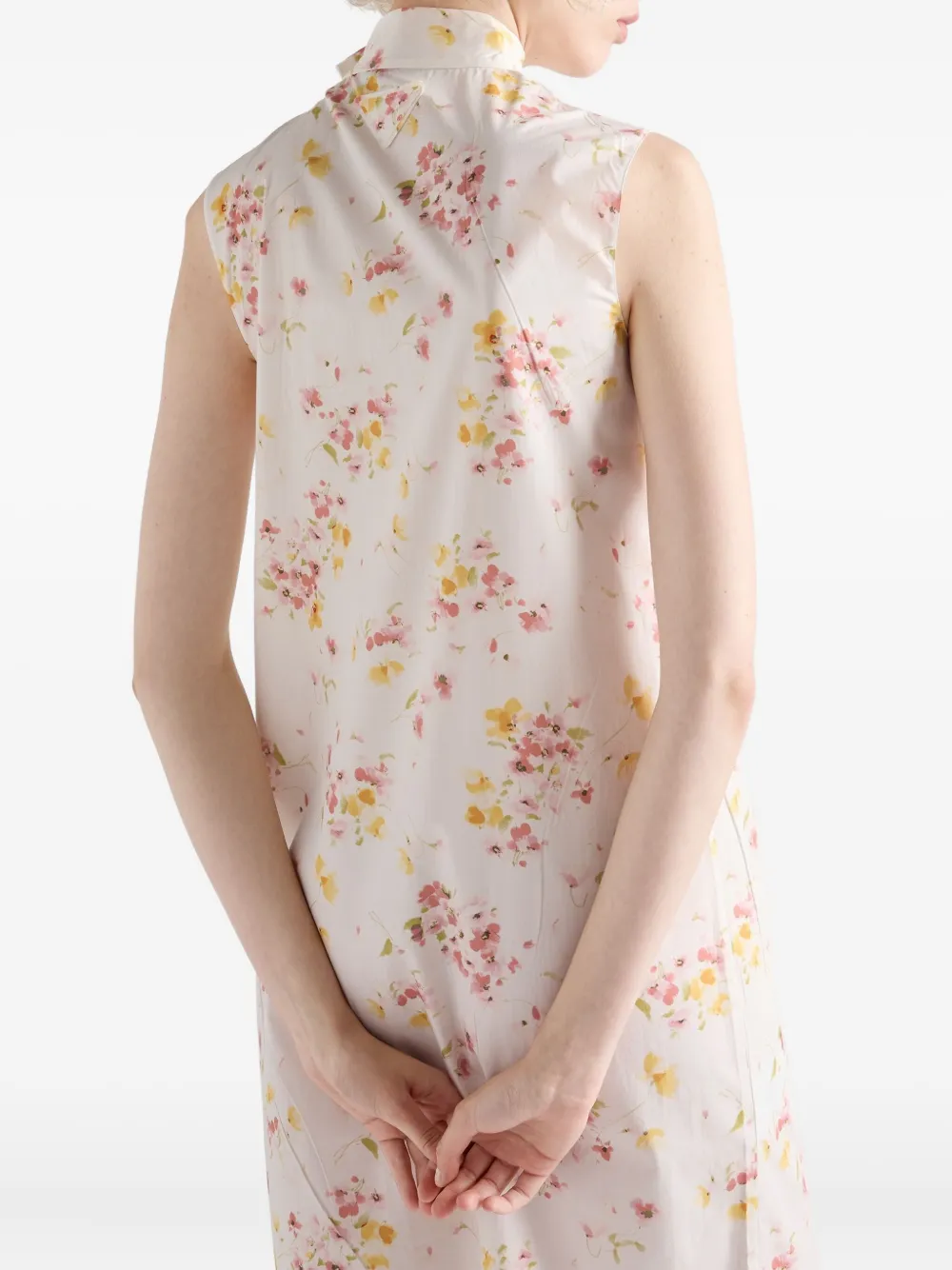 Prada Jurk met bloemenprint Roze