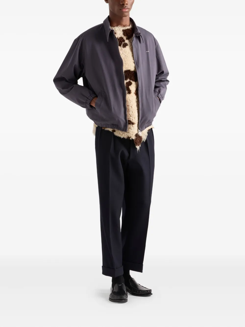 Prada Jack met geborduurd logo Grijs