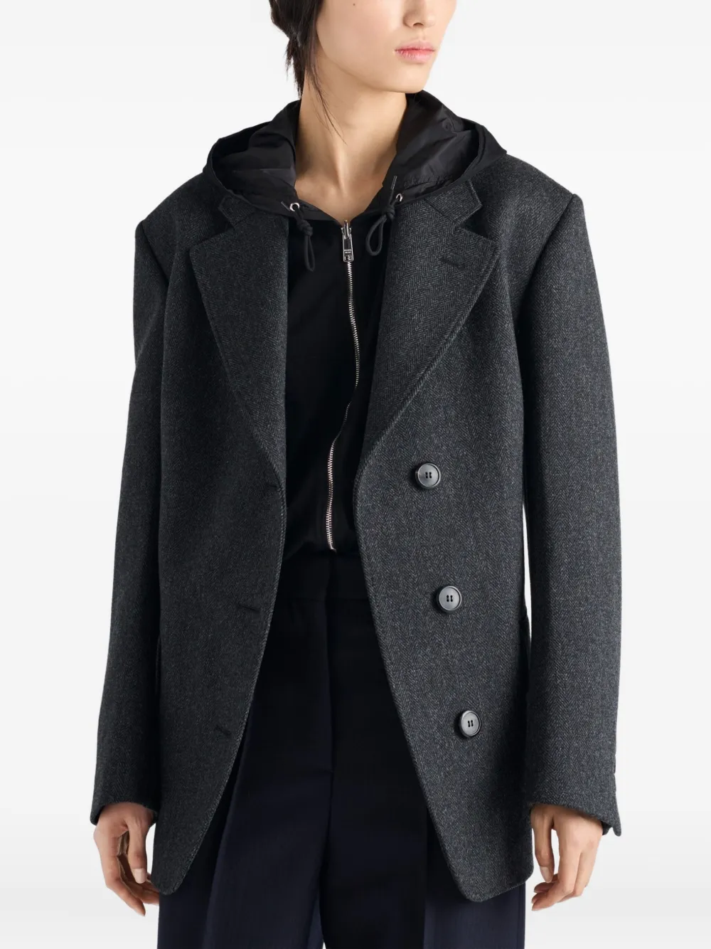 Prada Re-Nylon donsjack Zwart