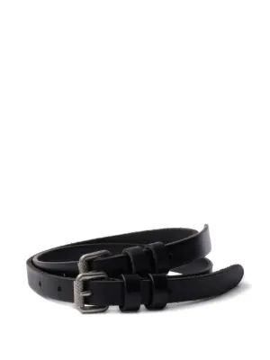 ✨希少✨プラダ　ベルト　レディース　リング　レザー　ブラック プラダ レディース】レザー＆ナイロン ベルト｜PRADA