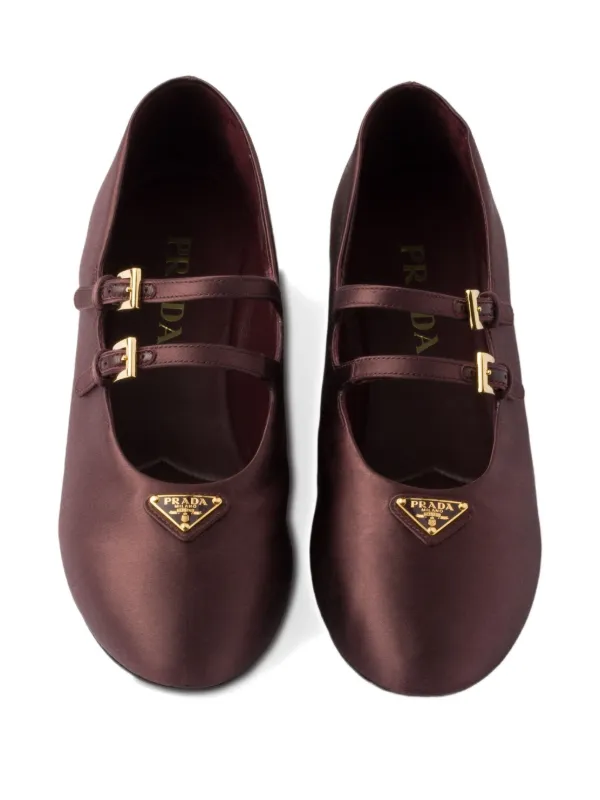 Prada Satin Ballet Flats | Red | FARFETCH
