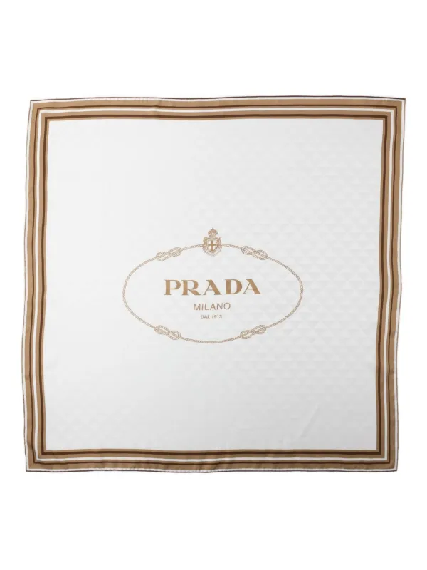 PRADA シルクスカーフ Prada プリント シルクスカーフ | ブルー | FARFETCH JP