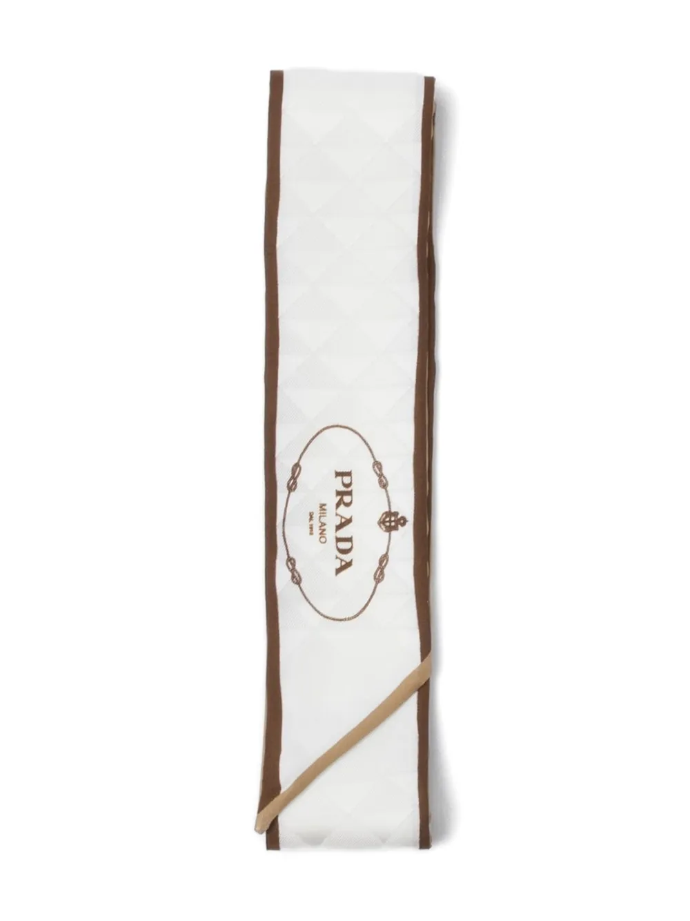 Prada jacquard silk scarf Beige