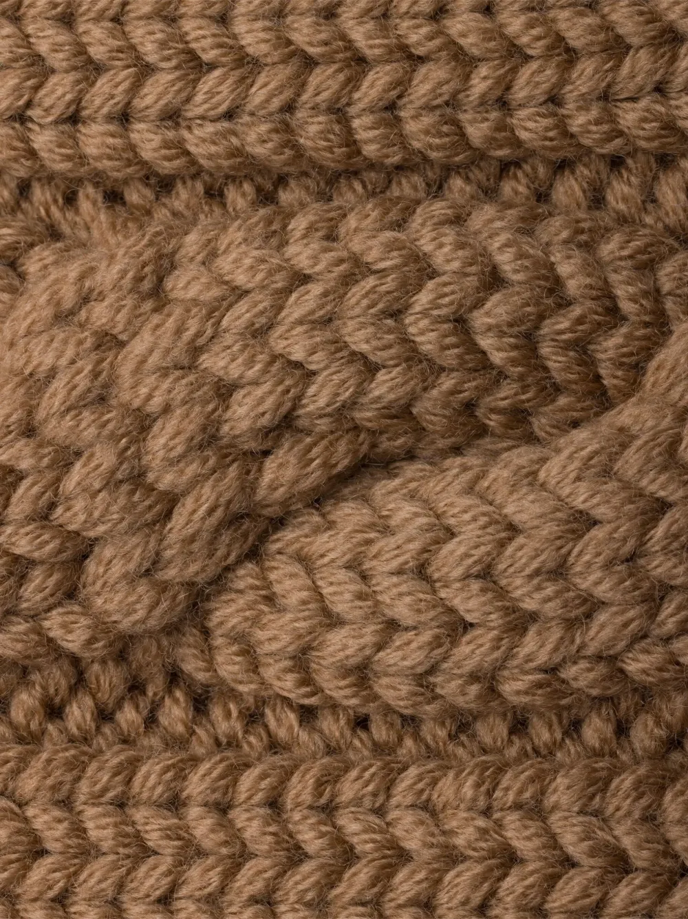 Prada Kabelgebreide haarband met triangel logo Bruin