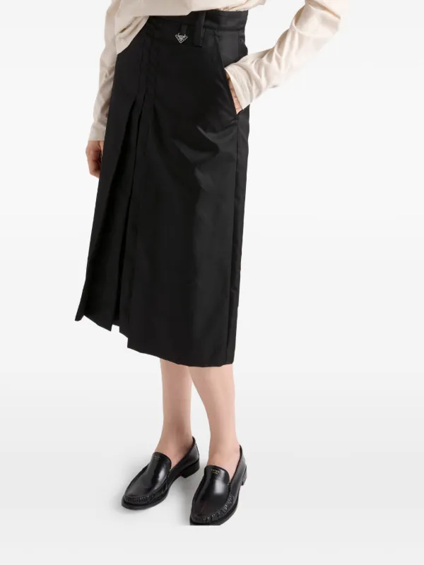 Prada Re-Nylon Flared Skirt | Black | FARFETCH