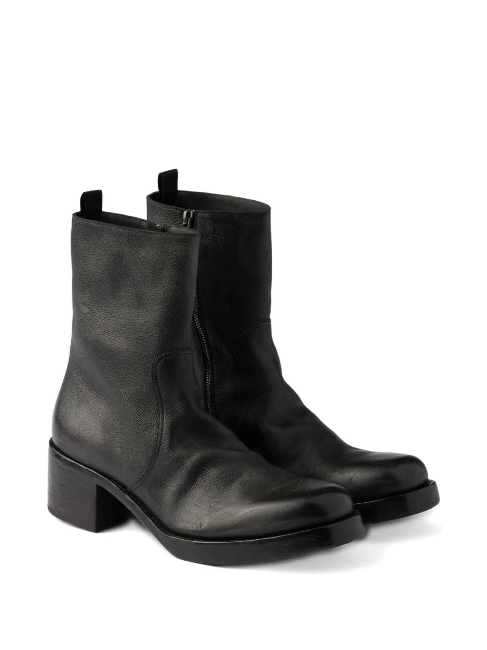 Prada Laarzen met blokhak en rits Zwart