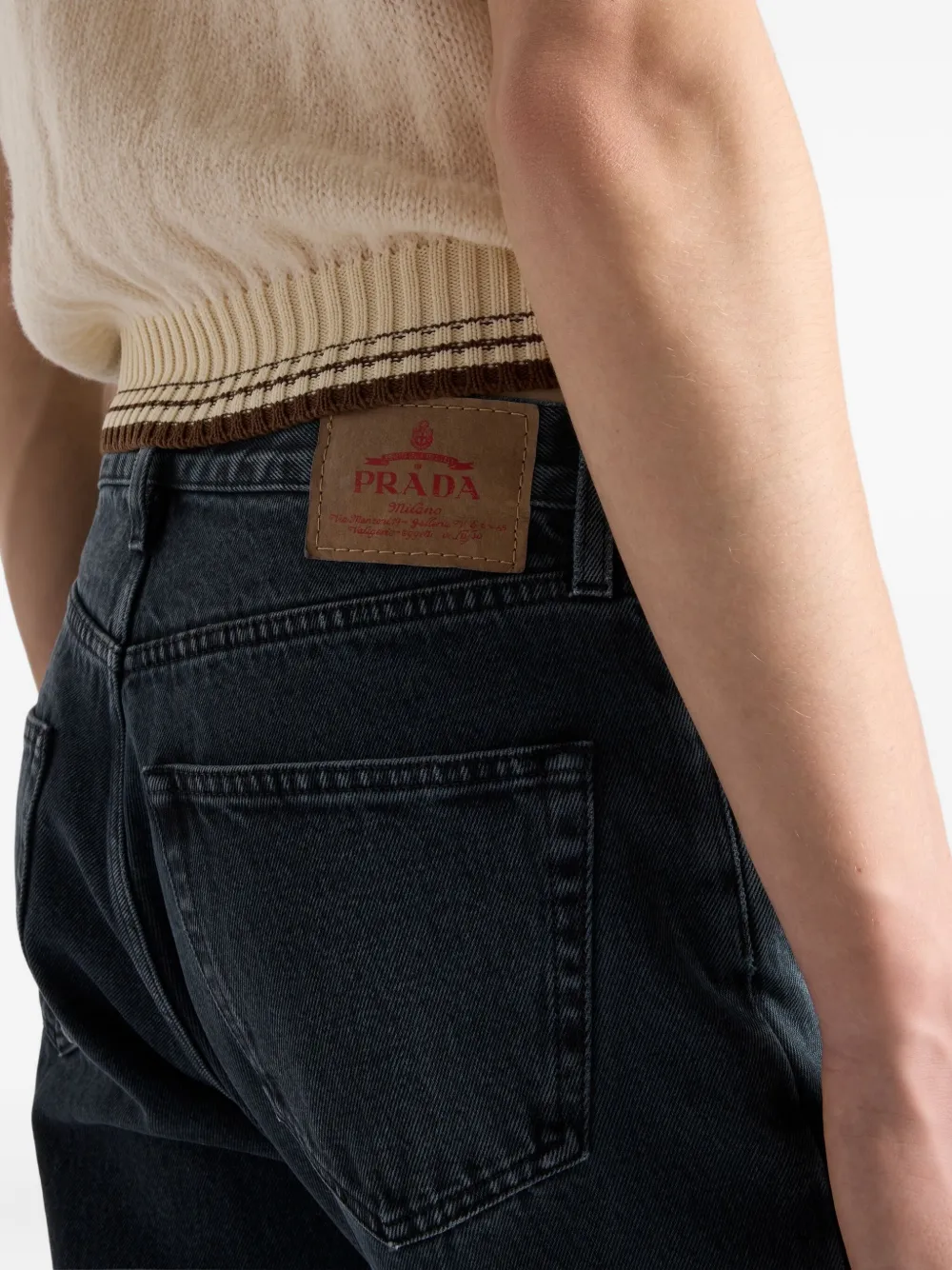 Prada Jeans met geverfd effect Zwart